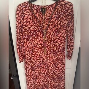 NWOT Women’s Coral dress w/ gold zipper bundled w/ faux jewelry